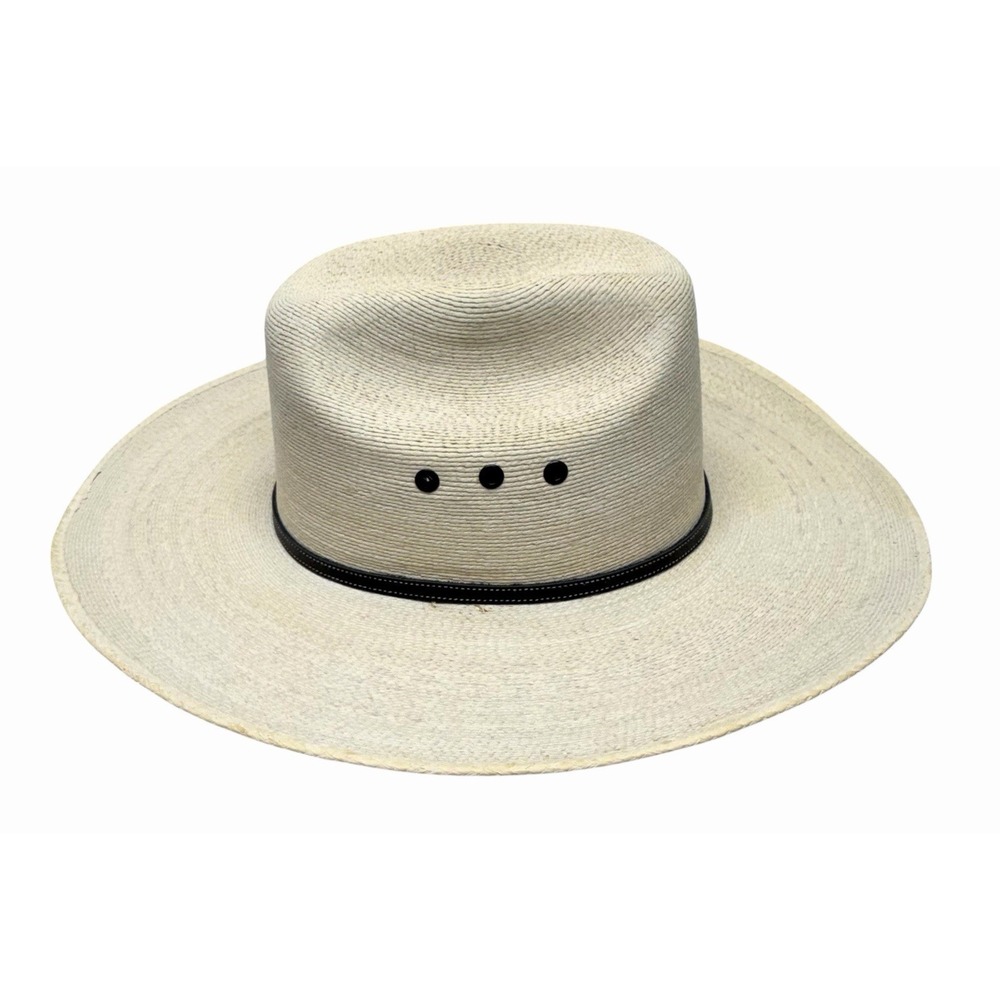 Atwood 7X Marfa Low Crown Long Oval Natural Straw Cowboy Hat Size 7 1/2 - Picture 5 of 13